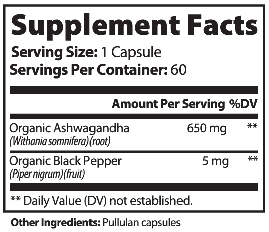100% Pure Ashwagandha with KSM-66: Anxiety & Stress Relief