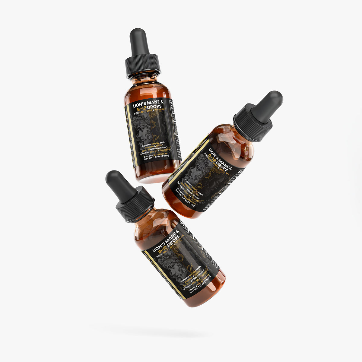 Lion's Mane & B-12 Energy Drops with Cordyceps, Alpha GPC