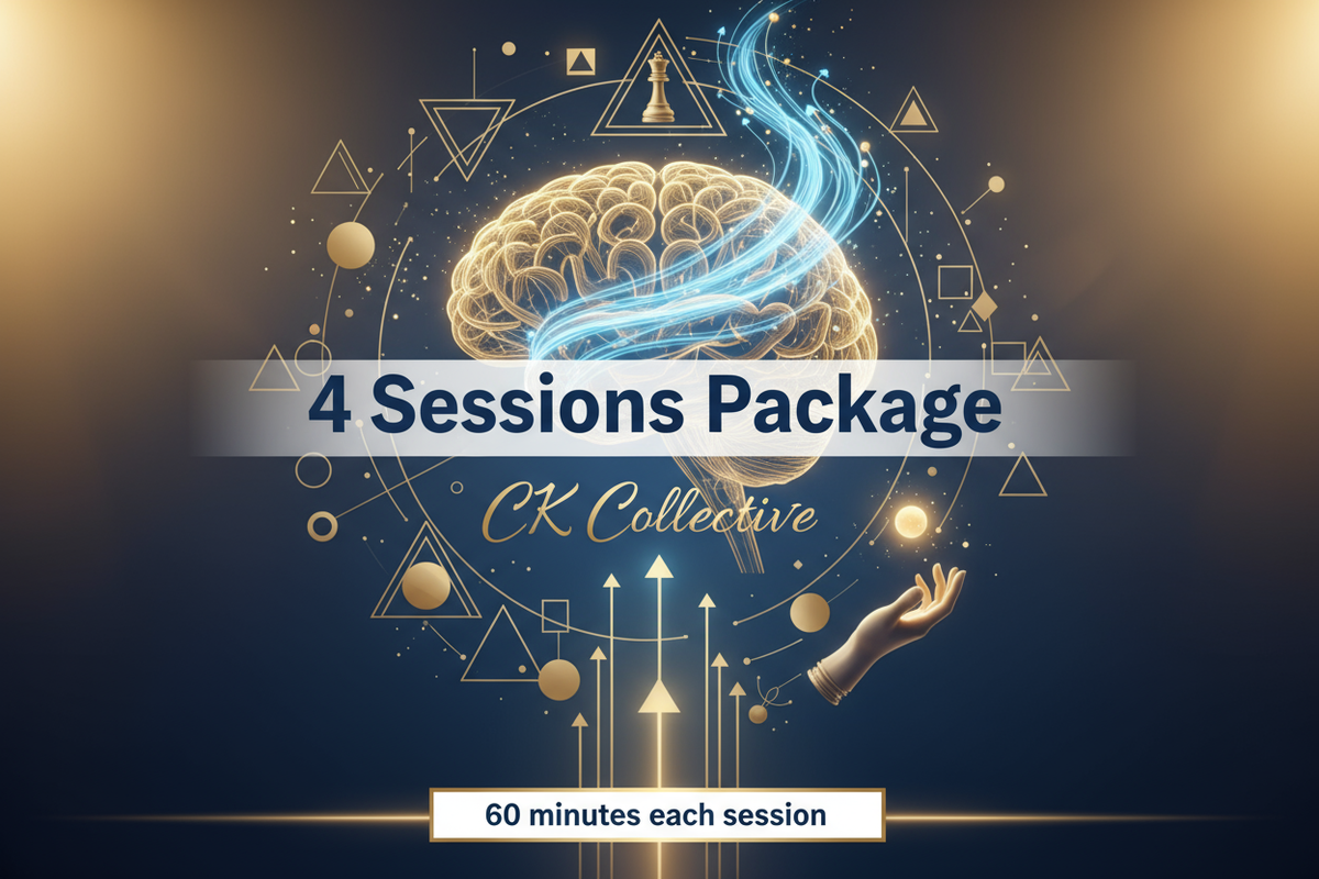 5 Session Package with CK Collective to work on personal tactics, business endeavors, relationship turmoil, elite mindset, routines, letting go, and rewiring your subconscious brain. 60-minutes each.