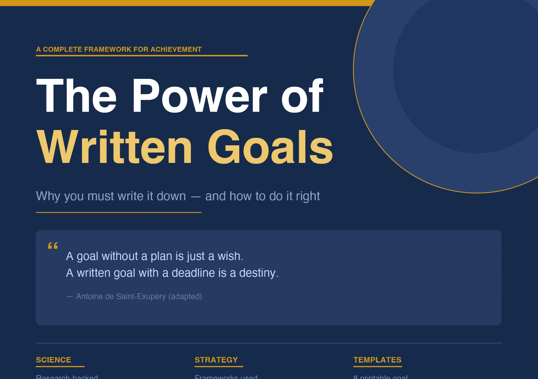 Setting Goals Framework PDF