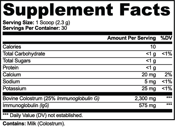 Pure Bovine Colostrum Powder