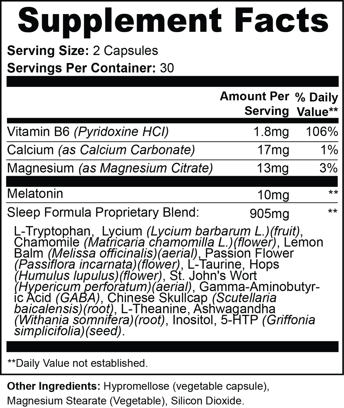 Sleep Support: Magnesium Citrate & Melatonin