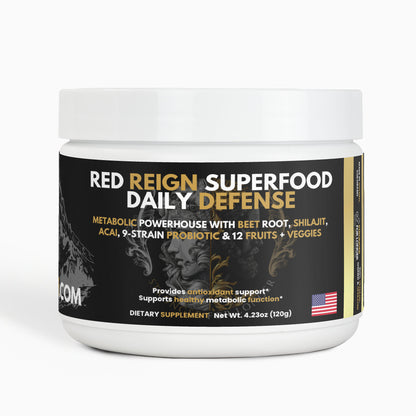 Red Reign Superfood Daily Defense: Shilajit, Beets, Acai & Probiotics