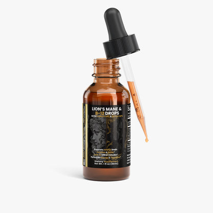 Lion's Mane & B-12 Energy Drops with Cordyceps, Alpha GPC