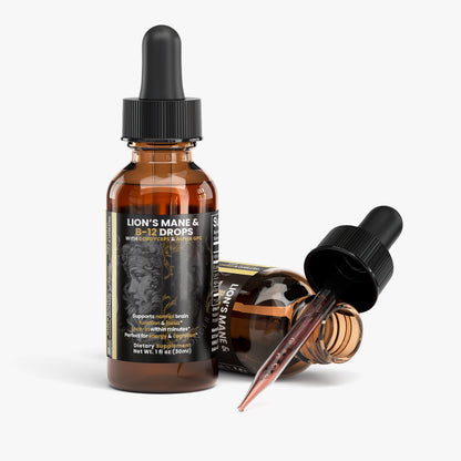 Lion's Mane & B-12 Energy Drops with Cordyceps, Alpha GPC