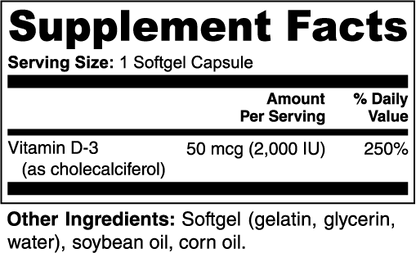 Vitamin D3 - 2,000 IU