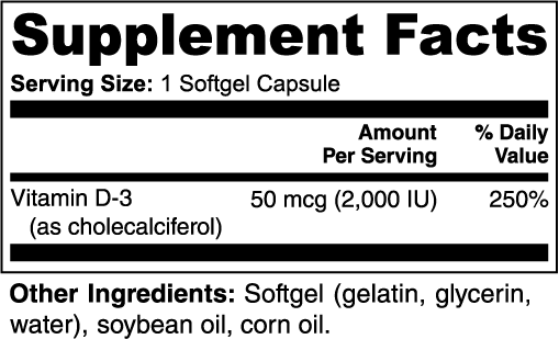 Vitamin D3 - 2,000 IU
