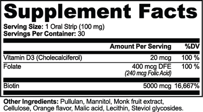 Vitamin D3 & Biotin Strips: Perfect for Hair, Skin, Teeth & Nails