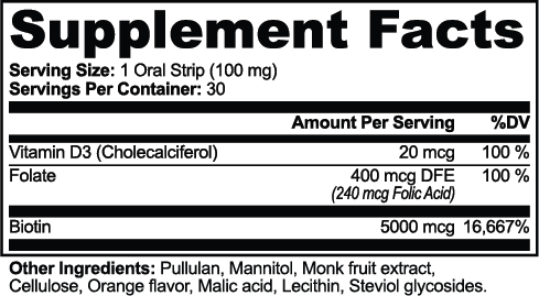 Vitamin D3 & Biotin Strips: Perfect for Hair, Skin, Teeth & Nails