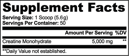 100% Pure & Natural Creatine Monohydrate (Water Soluble)
