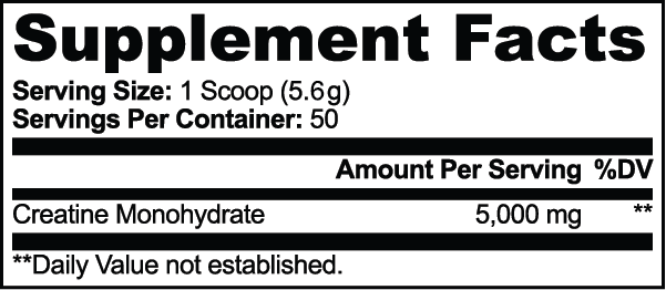 100% Pure & Natural Creatine Monohydrate (Water Soluble)