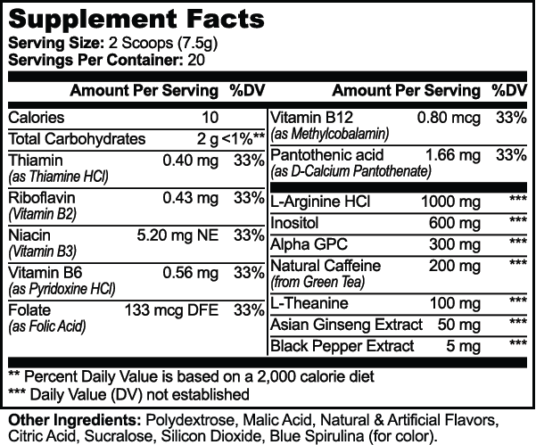 Neurocharge Powder with Alpha-GPC