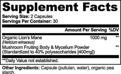 Extra Strength Lion's Mane Mushroom - 1000mg