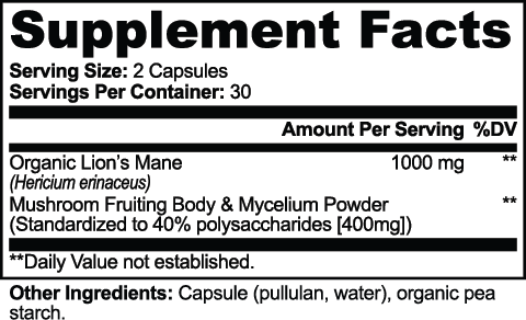 Extra Strength Lion's Mane Mushroom - 1000mg